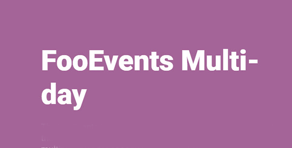 FooEvents Multi-day